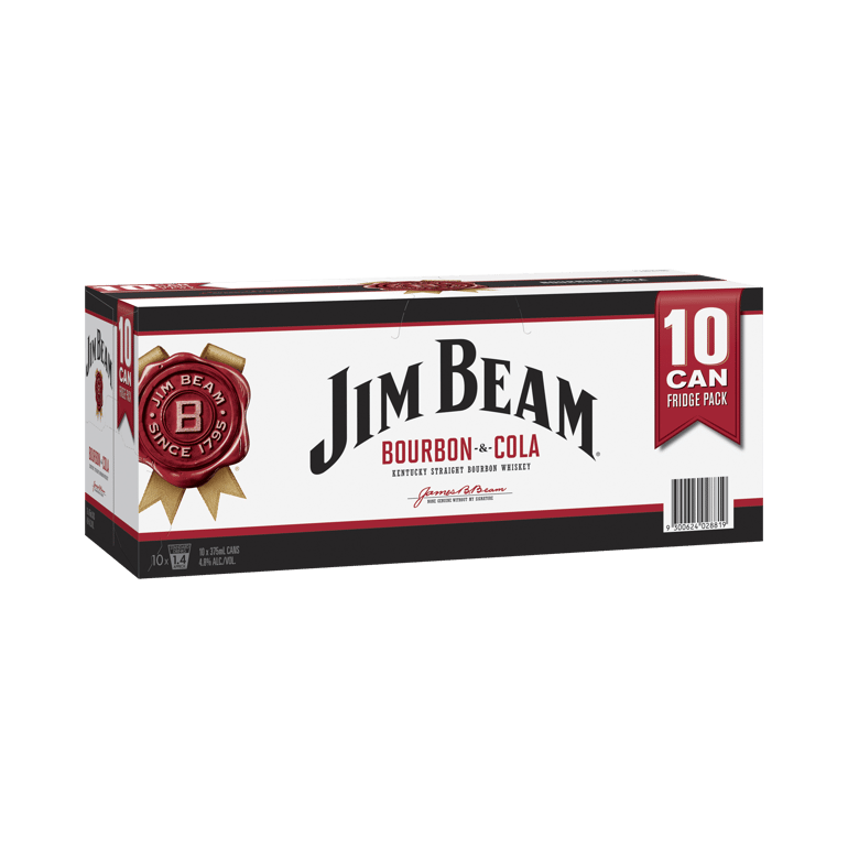 Jim Beam Bourbon And Cola 10 Pack Cans 375ml Au