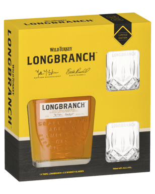 Wild Turkey Longbranch Kentucky Straight Bourbon Whiskey & 2 Glasses Gift Pack 700ml