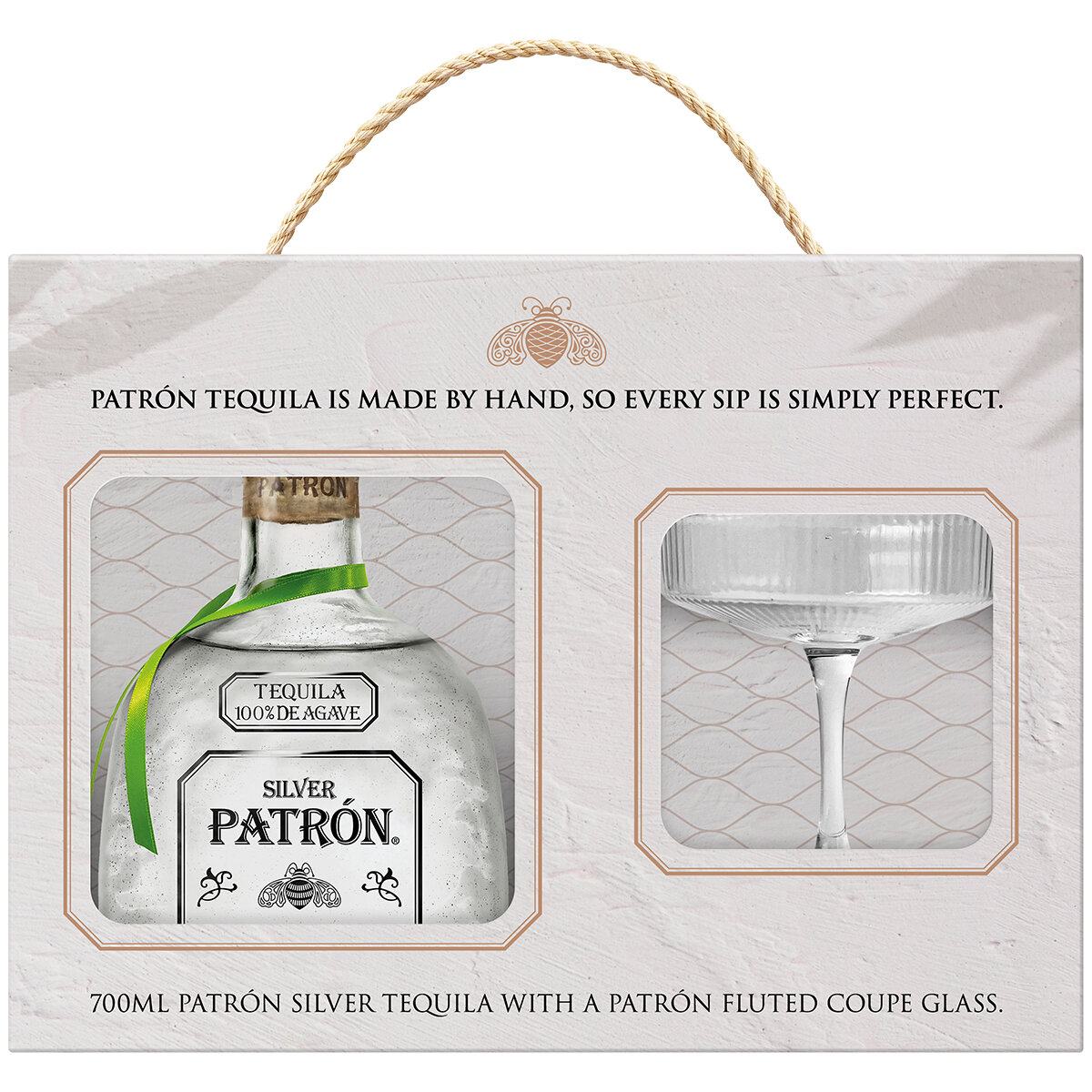 Patron Silver Tequila & Glass Coupe Gift Pack 700ml