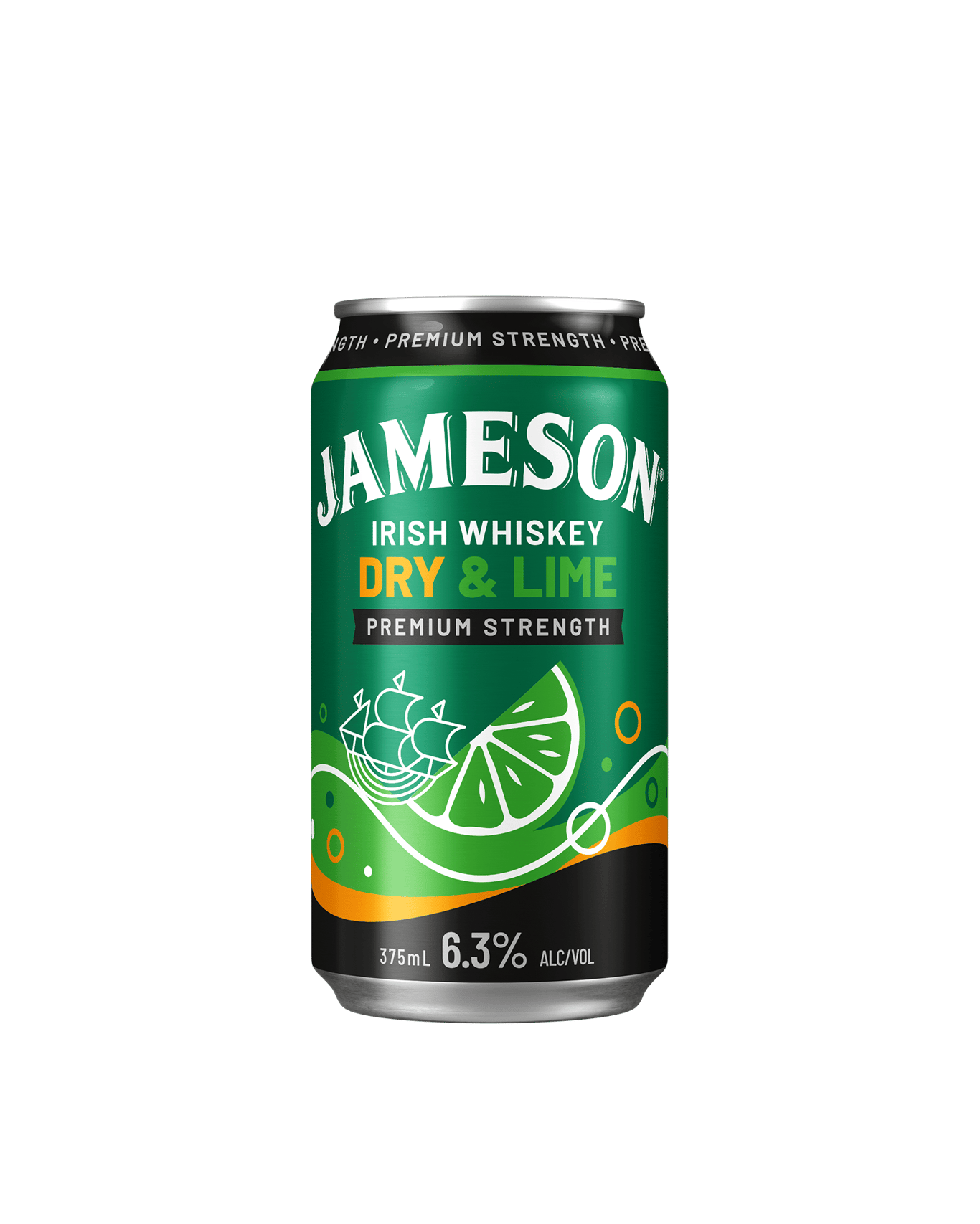 Jameson Irish Whiskey Smooth 6.3% Dry & Lime Cans 375ml