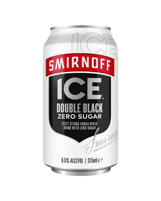 Smirnoff Ice Double Black Zero Sugar 6.5% Cans 375ml