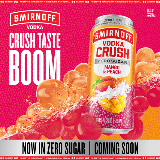 Smirnoff Vodka Crush Zero Sugar Mango & Peach 6% 440ml