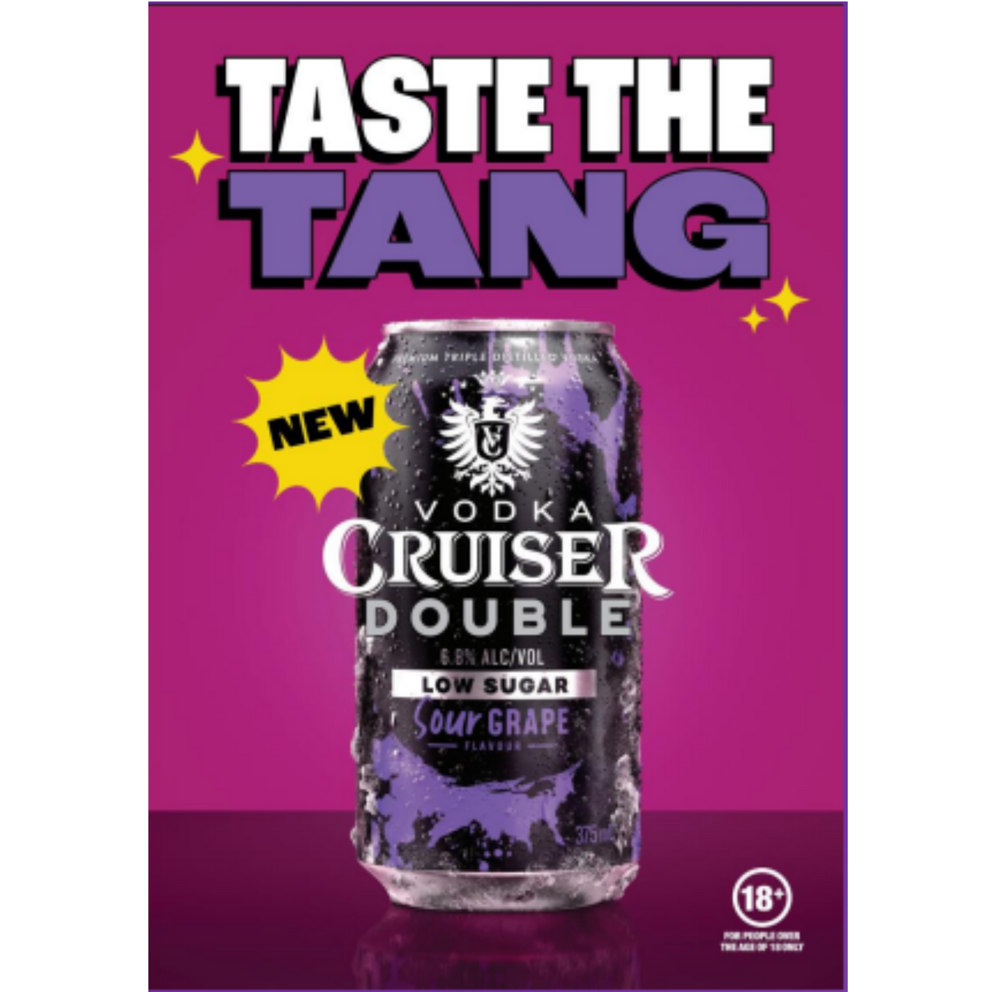 Vodka Cruiser Double Low Sugar Sour Grape 6.8% Cans 375ml