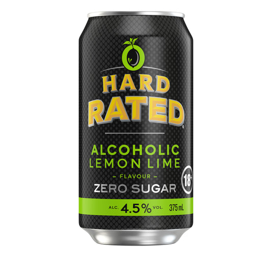 Hard Rated Zero Sugar Alcoholic Lemon Lime Can 375ml