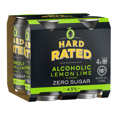 Hard Rated Zero Sugar Alcoholic Lemon Lime Can 375ml