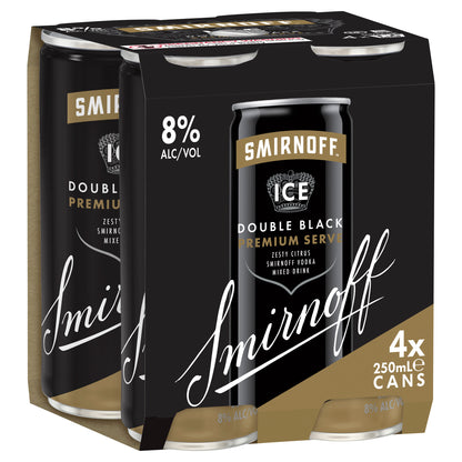 Smirnoff Ice Double Black Premium Serve 8% Vodka 250ml