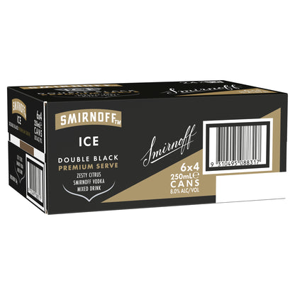 Smirnoff Ice Double Black Premium Serve 8% Vodka 250ml