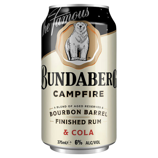 Bundaberg Campfire Bourbon Barrel Rum and Cola Cans 375ml