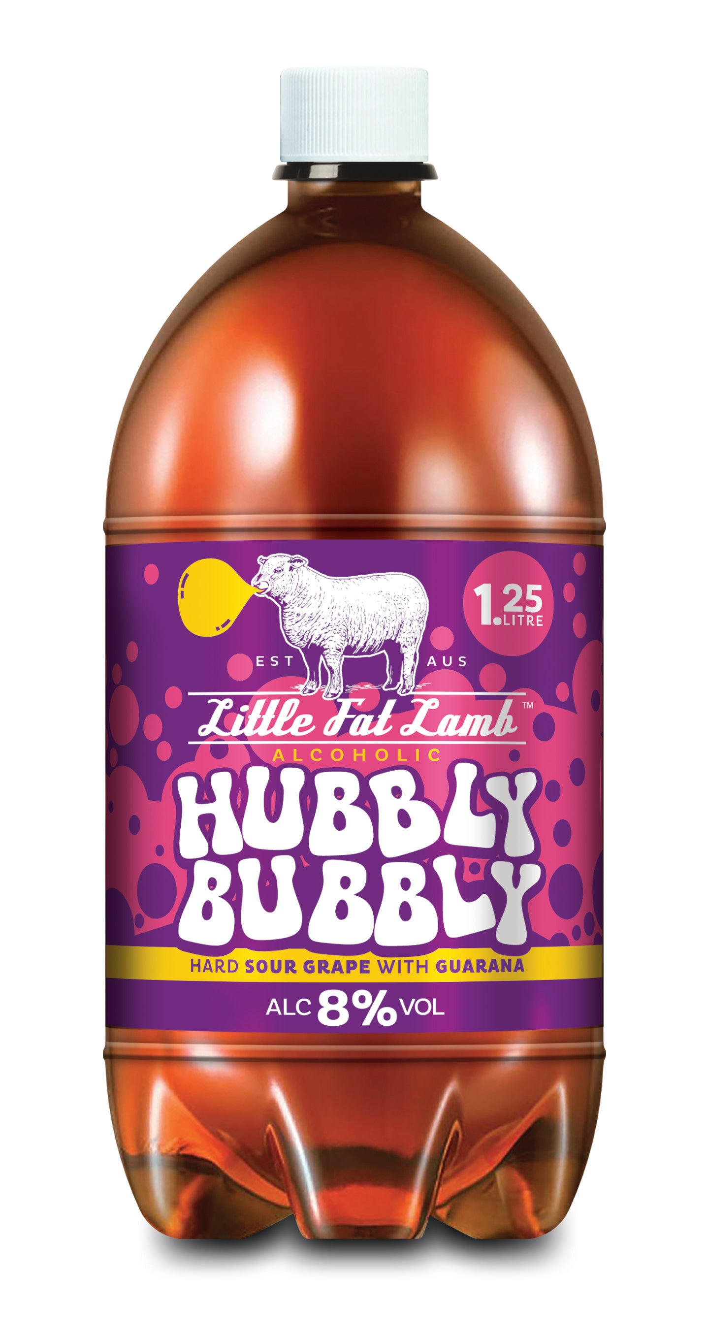 Little Fat Lamb Hubbly Bubbly Hard Sour Grape 8% 1.25L – Boozeit.com.au