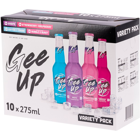 Gee Up Vodka Mixed 10 Pack 275ml