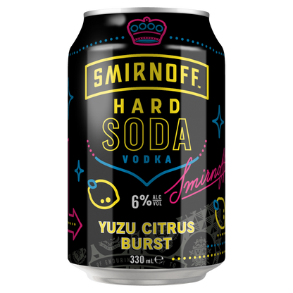 Smirnoff Hard Soda Yuzu Citrus Burst 6% Cans 330ml