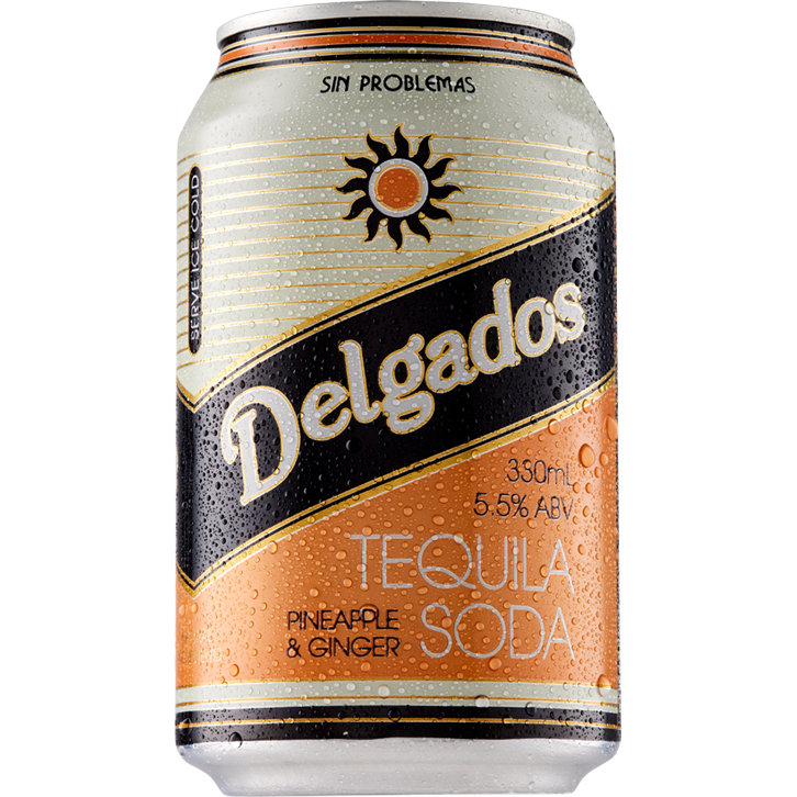 Delgados Tequila Pineapple & Ginger Soda Cans 330ml