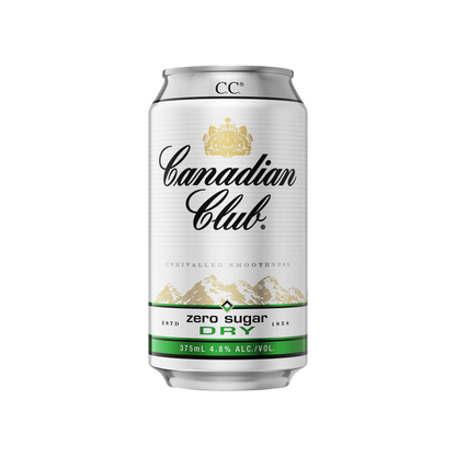 Canadian Club & Zero Sugar Dry Cans 375ml