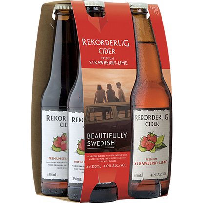 Rekorderlig Strawberry & Lime Cider 330ml - Boozeit.com.au